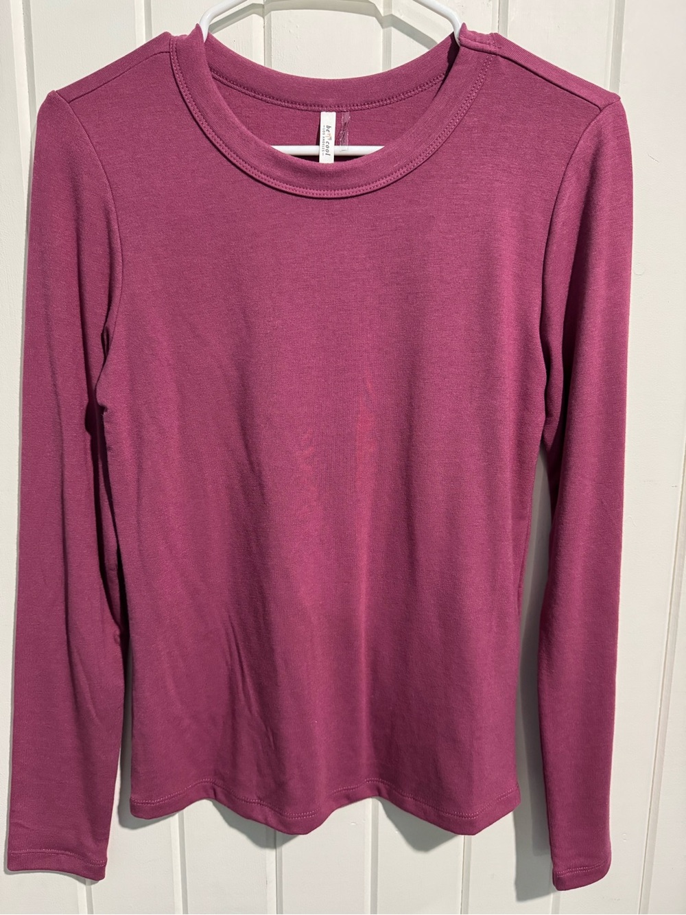 Everyday Long Sleeve Crewneck Top - Mauve Pink